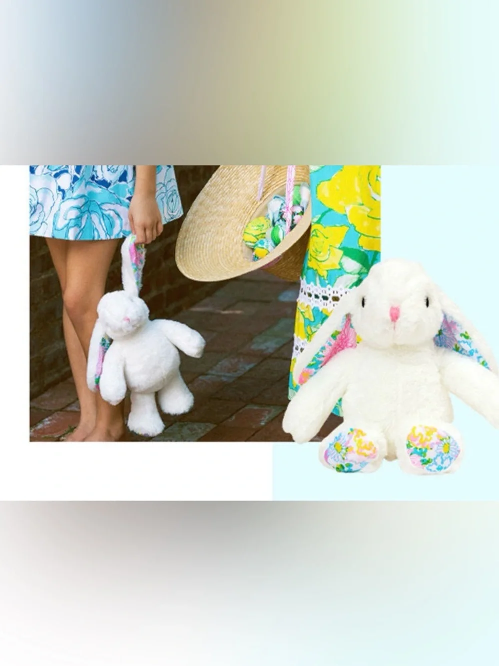 NWT Lilly Pulitzer 2026 GWP Plush Bunny with Floral-Print Ears and Paws